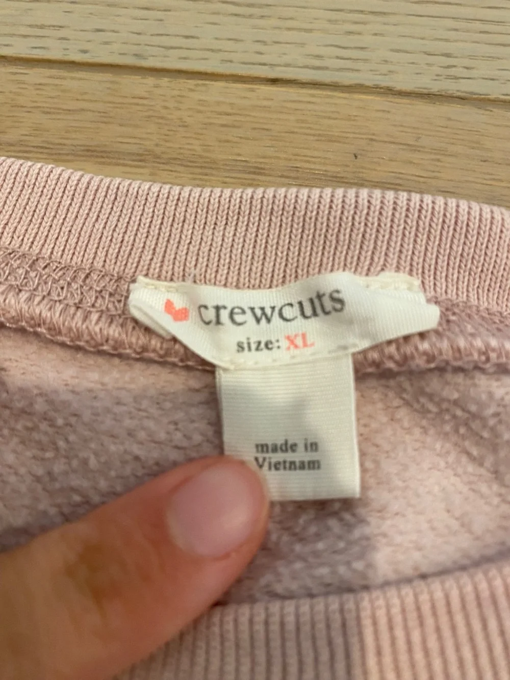 J. Crew Crewcuts Girls’ Size XL Light Pink Crewneck with Raglan Sleeves